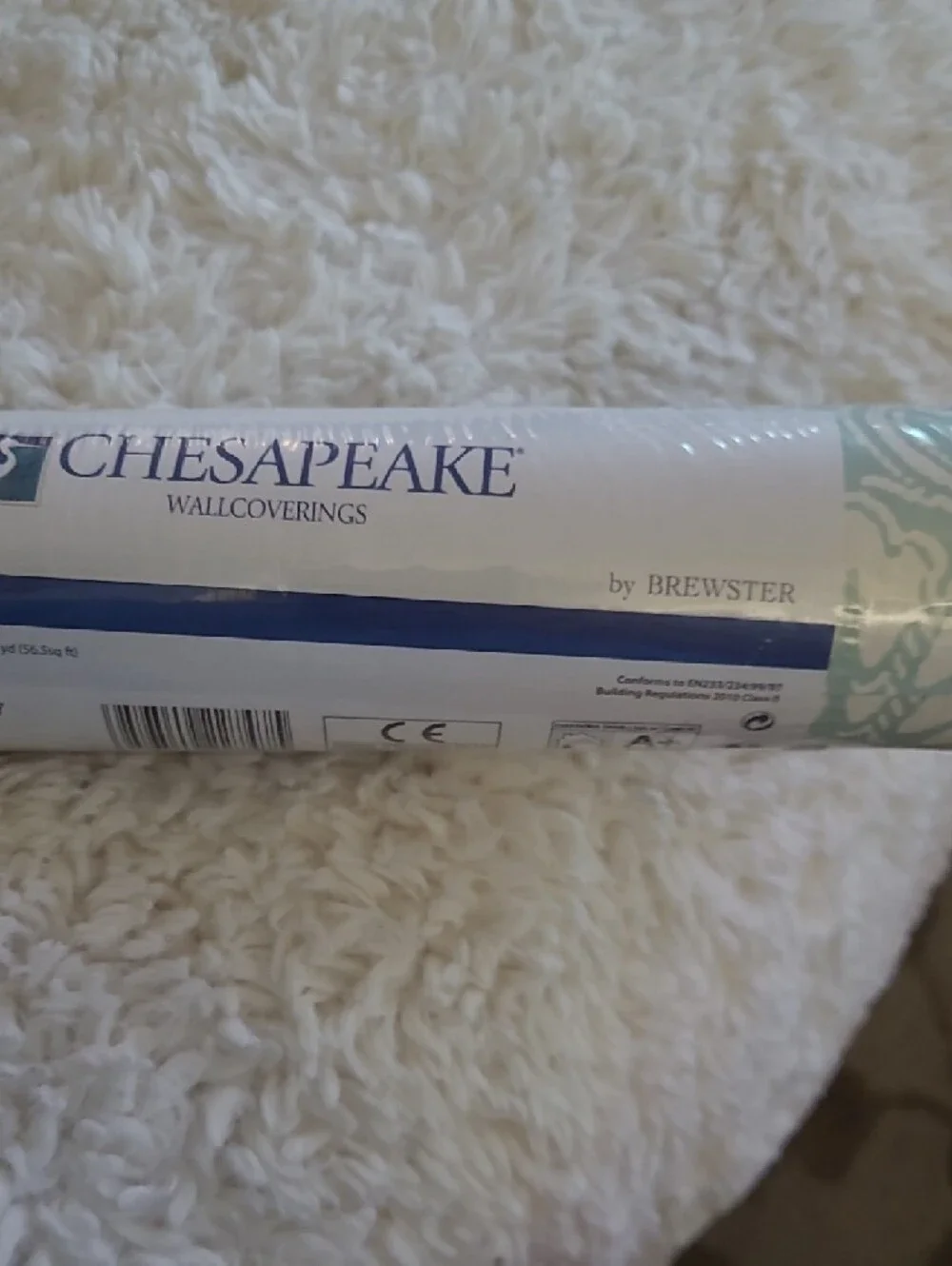 Chesapeake Bay Wallcoverings Wallpaper in Soft Blue and White